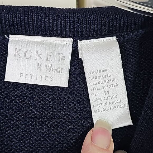 Sweater by Koret Sailor Style Old Money Red White Blue Gold Metallic Size M Peti - Picture 4 of 5